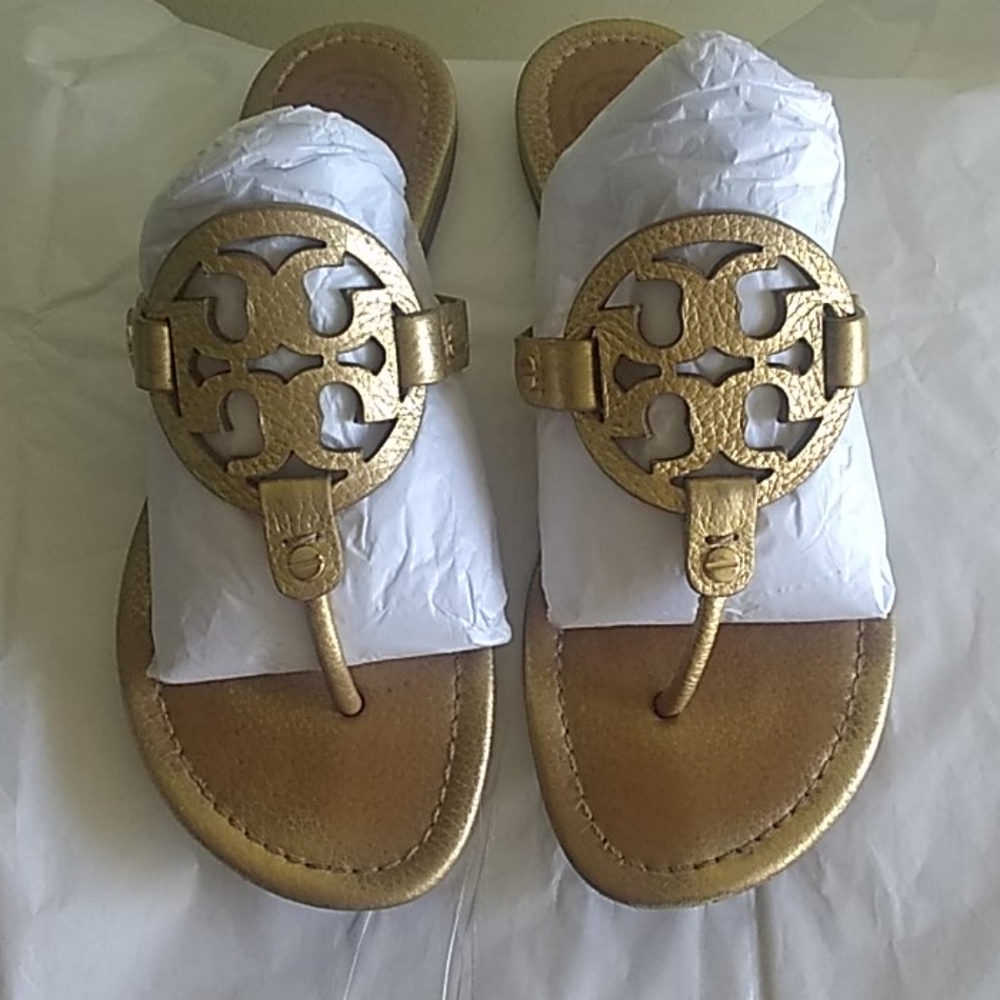 Gold Tory Burch Miller Sandals
